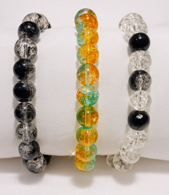 VEERA Crystal, Glass Beads, Crystal Bracelet Set(Pack of 3)