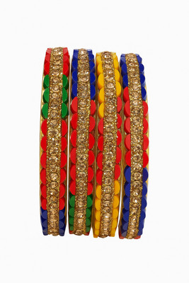 HandK Traders Glass Bangle Set(Pack of 4)