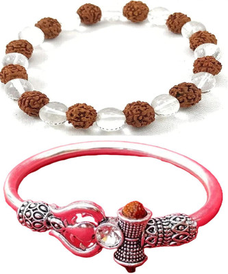 HouseOfCommon Crystal, Rudraksha, Alloy Bracelet(Pack of 2)