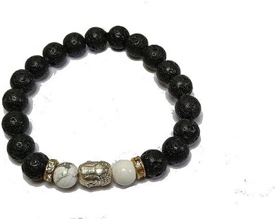 VIBESLE Stone, Howlite, Lava Beads, Crystal Charm Bracelet