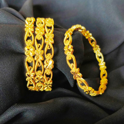 Sofez Collection Alloy Gold-plated Bangle Set(Pack of 4)