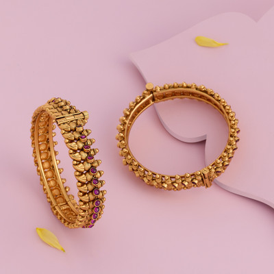 Kushal's Fashion Jewellery Copper Gold-plated Bangle
