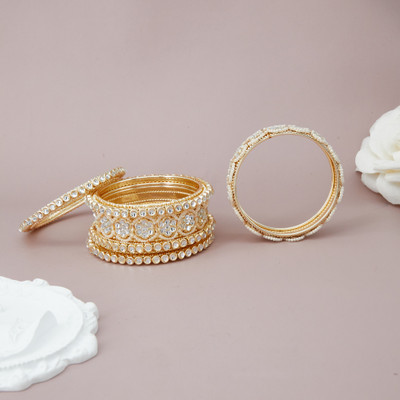 GC PREMIUM JEWELERY Brass Bangle Set(Pack of 6)