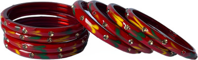 Bhooprama Glass Crystal Bangle Set(Pack of 8)