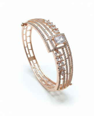 Manuvi Jewels Alloy Cubic Zirconia Gold-plated Kada