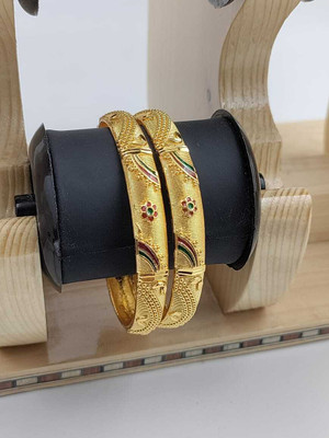 ALISHA EXPO Brass Gold-plated Bangle Set(Pack of 2)