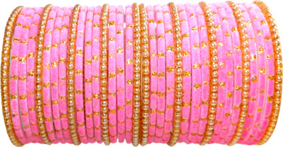 RIJB Glass Pearl Bangle Set(Pack of 34)