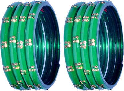 OJHA Glass Pearl Bangle Set(Pack of 8)