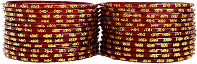 ZUMKA Glass Gold-plated Bangle Set(Pack of 24)