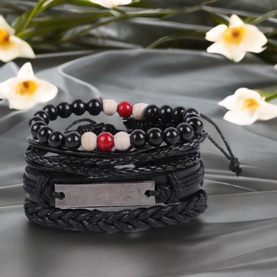 Jewelgenics Leather Beads Bracelet