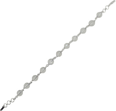 Sahiba Gems Crystal, Sterling Silver Beads Bracelet
