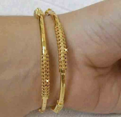 Univers Fashion Trends Brass Agate Gold-plated Bangle(Pack of 2)