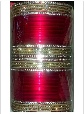 HouseOfAra Plastic Zircon, Rhinestone Bangle Set(Pack of 32)