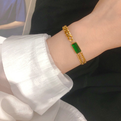 MYKI Stainless Steel Gold-plated Charm Bracelet