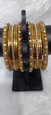 JAY MAJISA Alloy Gold-plated Bangle Set(Pack of 2)