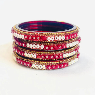 Kiyash Crystal Bangle Set(Pack of 4)