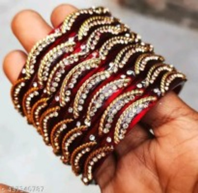 ssbs Glass Beads Bangle(Pack of 8)