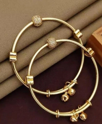 Vicon Stainless Steel Gold-plated Bangle Set(Pack of 2)