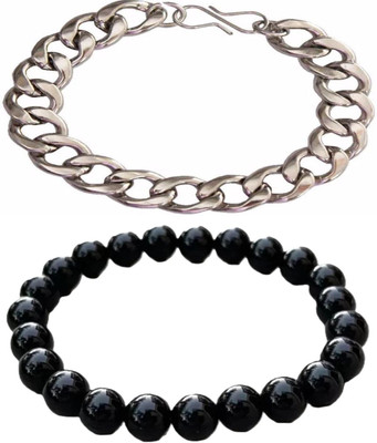 IKONKARR Brass, Stone, Crystal, Plastic, Stainless Steel Bracelet(Pack of 2)