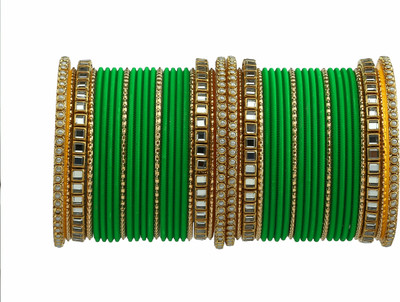 Rijoli Metal Beads Bangle Set(Pack of 10)