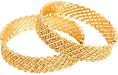 Efulgenz Alloy Gold-plated Bangle(Pack of 2)