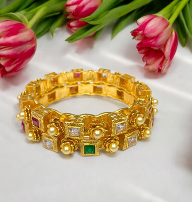 AARISAI Alloy Gold-plated Bangle Set(Pack of 2)
