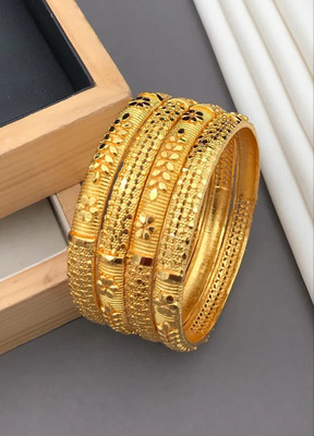 vani enterprise mart Brass Gold-plated Bangle Set(Pack of 4)