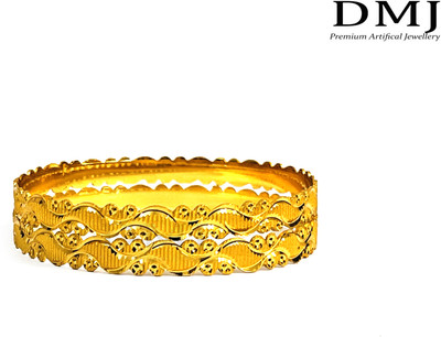 DMJ Brass Gold-plated Bangle Set(Pack of 2)