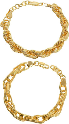 RIYAASHI Brass Gold-plated Bracelet Set(Pack of 2)