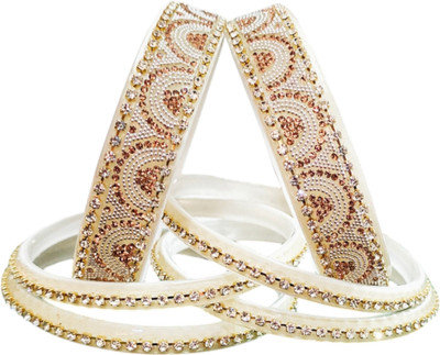 KCE Glass Zircon Bangle Set(Pack of 6)
