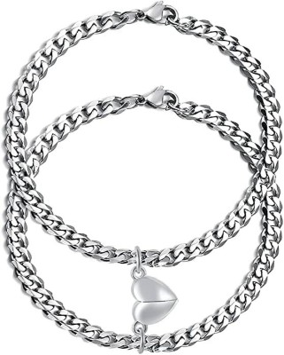 m a enterprises Alloy Silver Bracelet Set(Pack of 2)