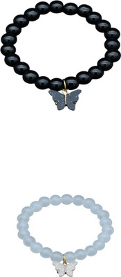 SIMPLESALES Crystal, Glass Beads Charm Bracelet(Pack of 2)