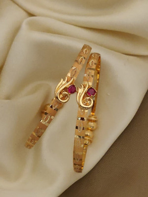 dhimmar brothers Alloy Cubic Zirconia Gold-plated Bracelet Set(Pack of 2)