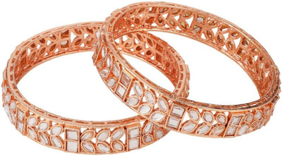 Mode Mania Brass Gold-plated Bangle Set(Pack of 2)