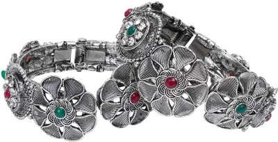 Efulgenz Alloy Rhodium Bracelet Set(Pack of 2)