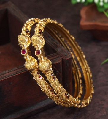 OrnaDzn Zevellery Brass Gold-plated Bangle Set(Pack of 2)