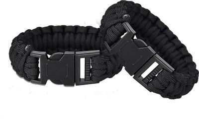Nineteenth july Jewels Fabric, Black Obsidian Bracelet(Pack of 2)