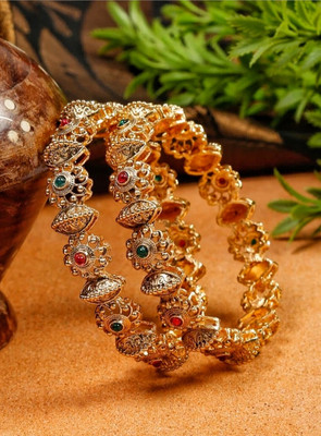 HD PITHADIYA Alloy Gold-plated Bangle(Pack of 2)