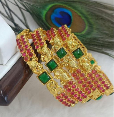 mankairoop Alloy Beads Gold-plated Bangle Set(Pack of 4)