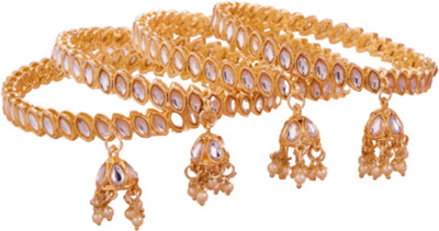 GC PREMIUM JEWELLERY Brass Gold-plated Bangle Set(Pack of 4)