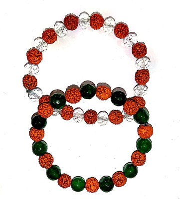 Jewelswonder Rudraksha Crystal Charm Bracelet