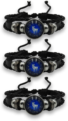 BHAGYA G Leather Bracelet(Pack of 3)