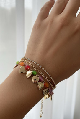 Igshaa Crystal Gold-plated Charm Bracelet