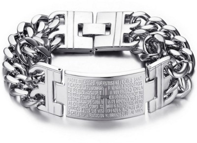 University Trendz Stainless Steel Silver Coated Bracelet