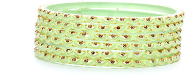 KOTTIAR CREATIONS Glass Beads, Pearl, Crystal Bangle Set(Pack of 10)