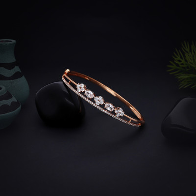 jivaas collection Brass Cubic Zirconia Gold-plated Kada