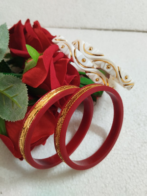 Purabi Shell Gold-plated Shakha Pola(Pack of 4)