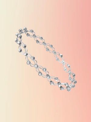 KIVORA Alloy Cubic Zirconia Silver Bracelet