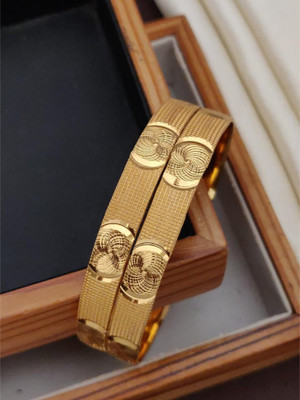 DIMIKI Copper Gold-plated Bangle Set(Pack of 2)