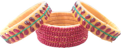 Kriti Glass Beads Bangle Set(Pack of 6)